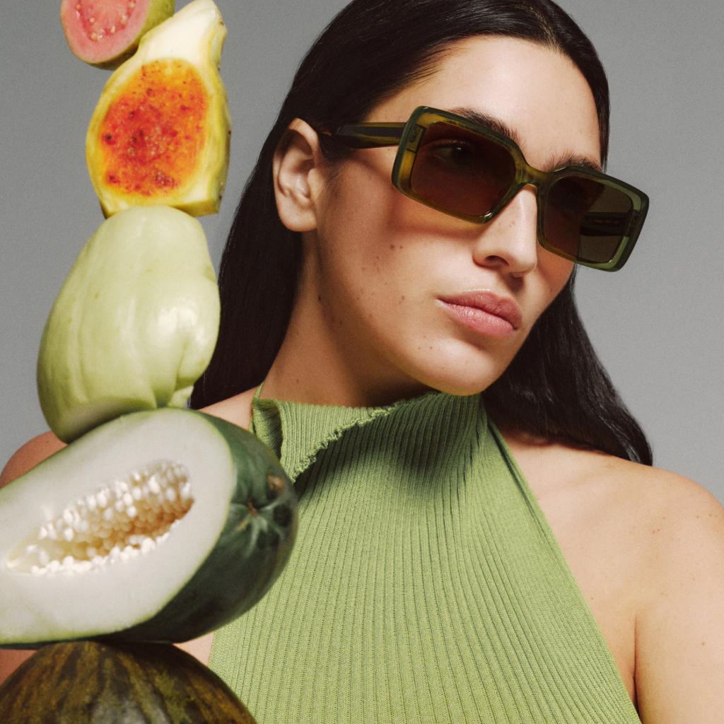 Gigi Studios Fruits Kampagne grüne Acetat Sonnenbrille